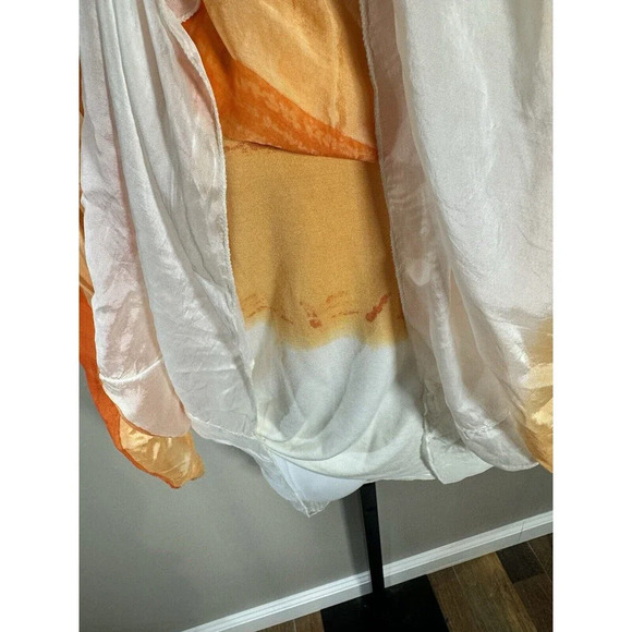 Charlie B Made In Italy Sz PM sheer Boho Floral Silk Poncho Blouse Top Kimono - Picture 3 of 6